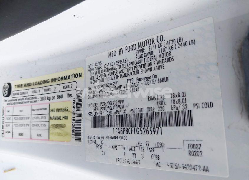 Photo 9 of 2016 Ford Mustang GT (VIN 1FA6P8CF1G5265971)