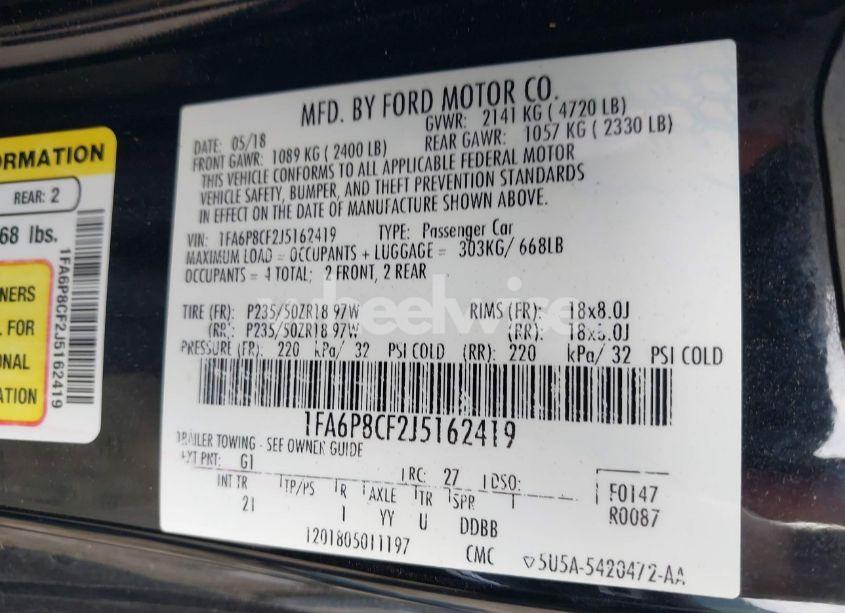 Photo 9 of 2018 Ford Mustang GT (VIN 1FA6P8CF2J5162419)