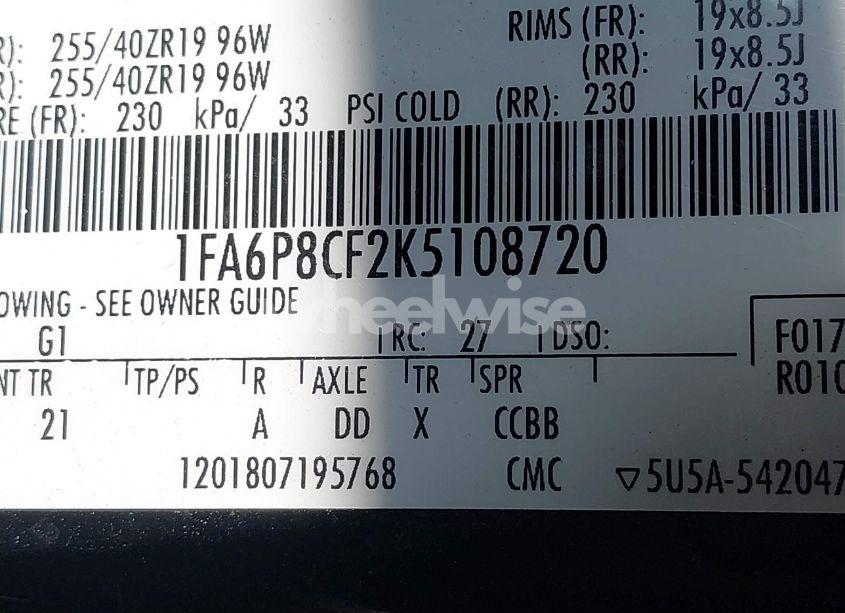 Photo 9 of 2019 Ford Mustang GT (VIN 1FA6P8CF2K5108720)