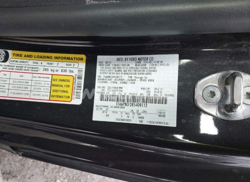 Photo 9 of 2024 Ford Mustang GT FASTBACK (VIN 1FA6P8CF2R5409112)