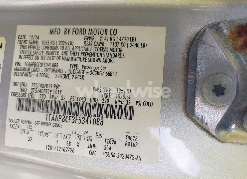 Photo 9 of 2015 Ford Mustang GT (VIN 1FA6P8CF3F5341088)