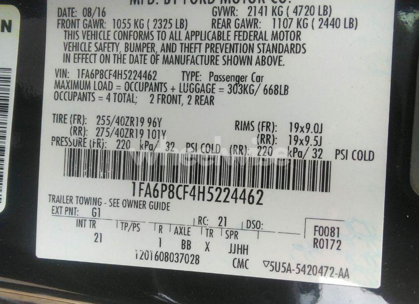 Photo 9 of 2017 Ford Mustang GT (VIN 1FA6P8CF4H5224462)