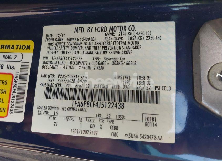 Photo 9 of 2018 Ford Mustang GT (VIN 1FA6P8CF4J5122438)