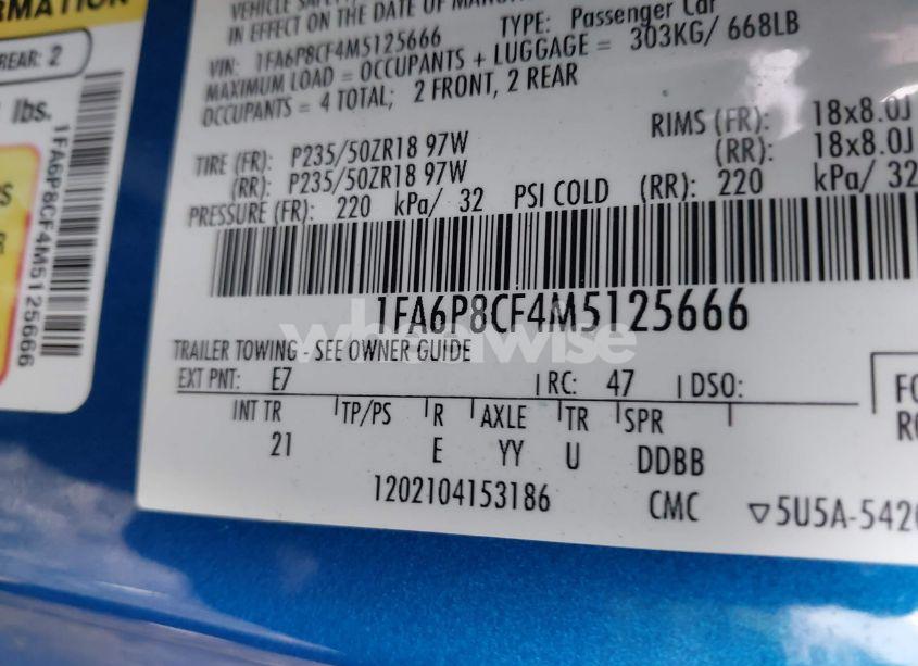 Photo 9 of 2021 Ford Mustang GT FASTBACK (VIN 1FA6P8CF4M5125666)