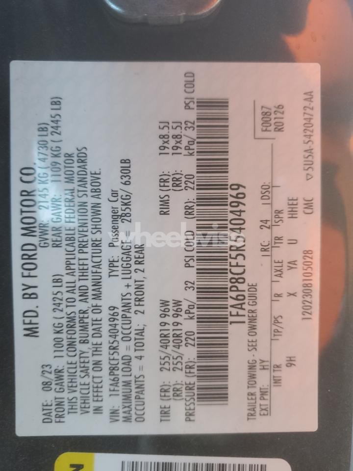 Photo 13 of 2024 FORD MUSTANG GT (VIN 1FA6P8CF5R5404969)