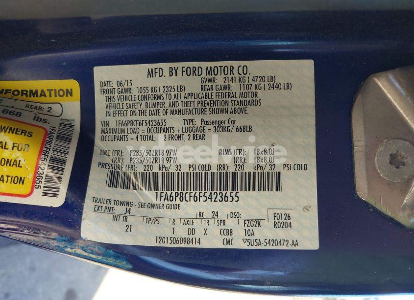 Photo 9 of 2015 Ford Mustang GT (VIN 1FA6P8CF6F5423655)