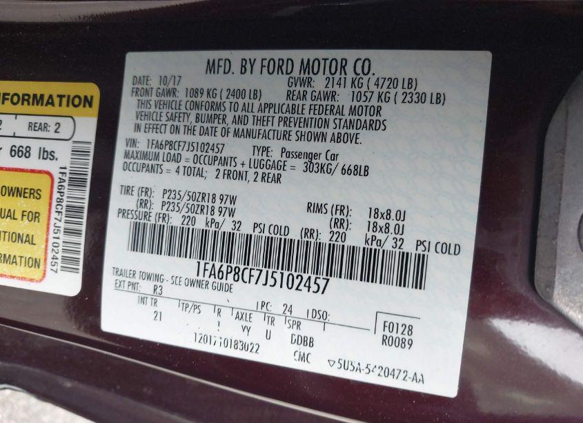 Photo 9 of 2018 Ford Mustang GT (VIN 1FA6P8CF7J5102457)