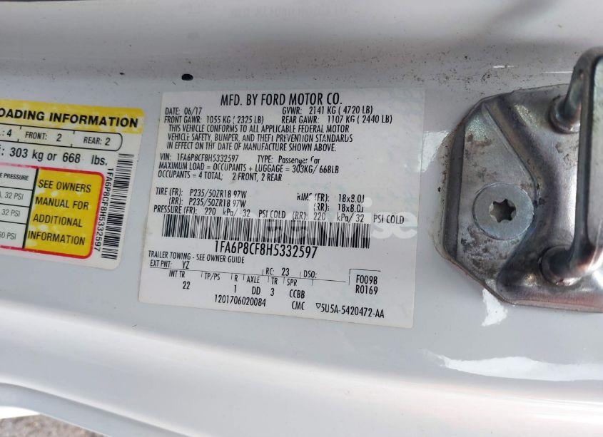 Photo 9 of 2017 Ford Mustang GT (VIN 1FA6P8CF8H5332597)