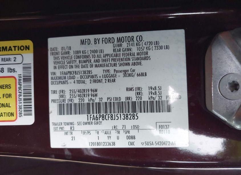 Photo 9 of 2018 Ford Mustang GT (VIN 1FA6P8CF8J5138285)