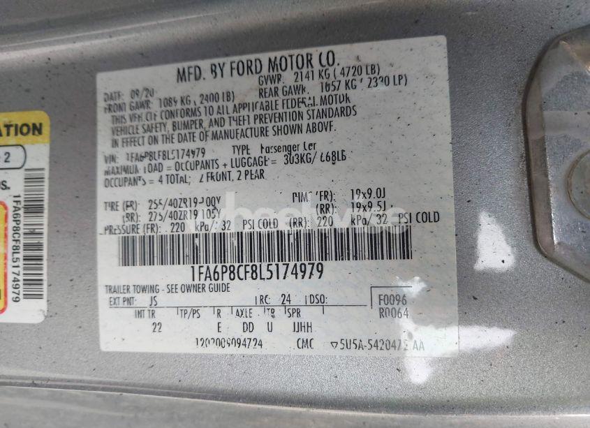 Photo 9 of 2020 Ford Mustang GT FASTBACK (VIN 1FA6P8CF8L5174979)