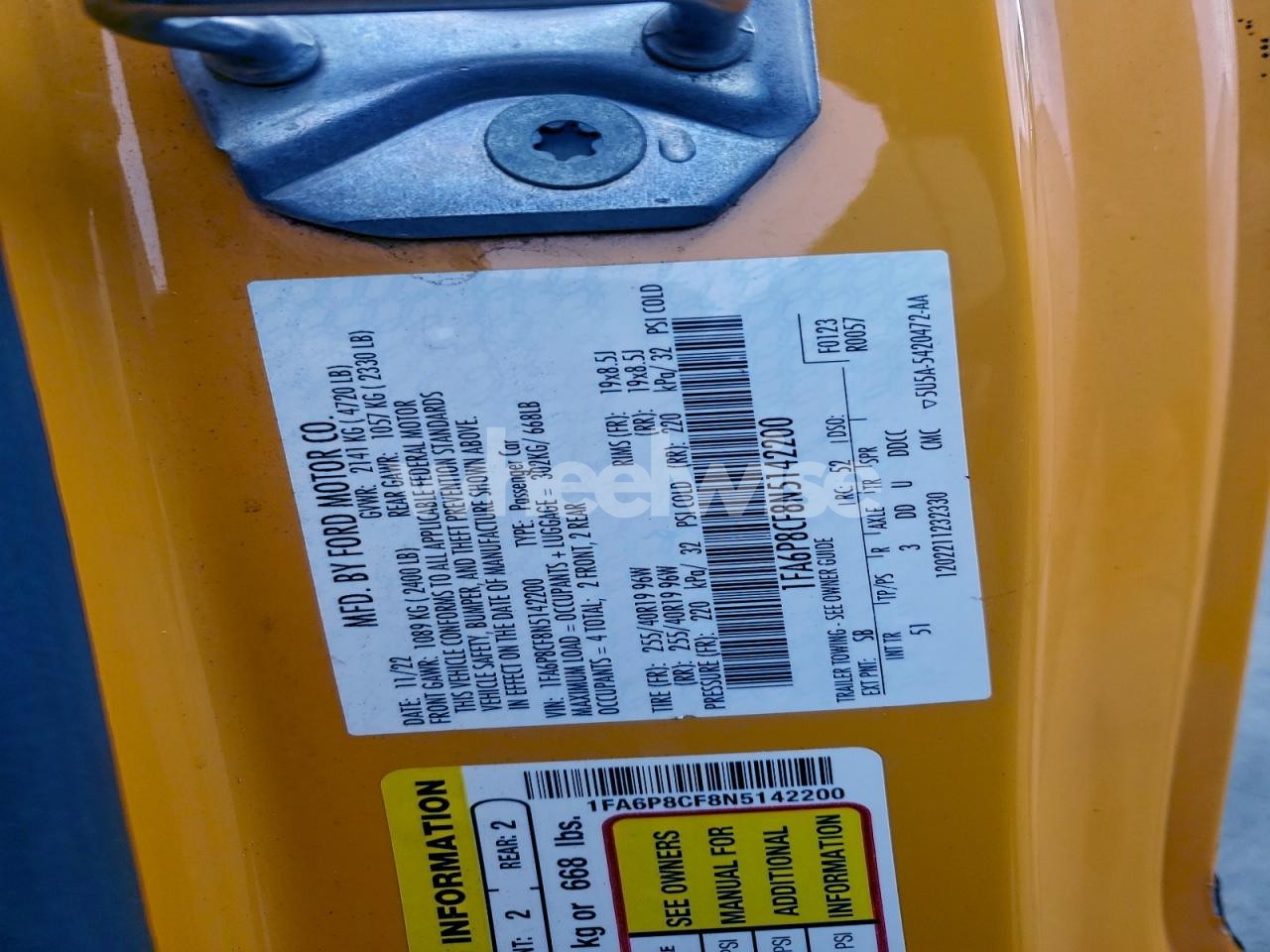 Photo 13 of 2022 FORD MUSTANG GT (VIN 1FA6P8CF8N5142200)