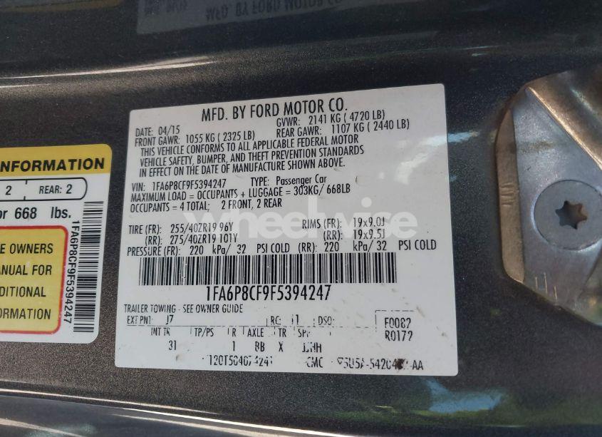 Photo 9 of 2015 Ford Mustang GT (VIN 1FA6P8CF9F5394247)