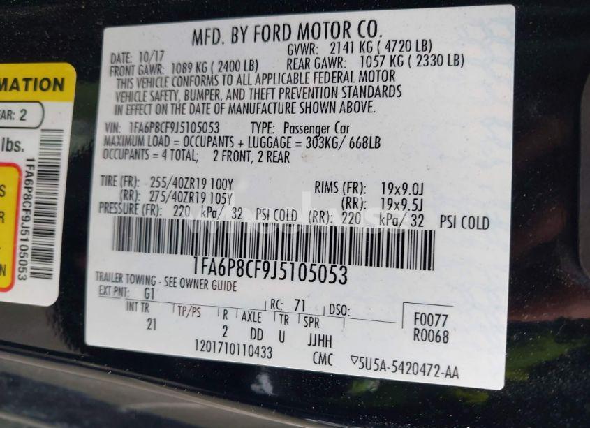 Photo 9 of 2018 Ford Mustang GT (VIN 1FA6P8CF9J5105053)