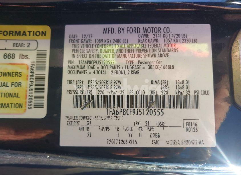 Photo 9 of 2018 Ford Mustang GT (VIN 1FA6P8CF9J5120555)