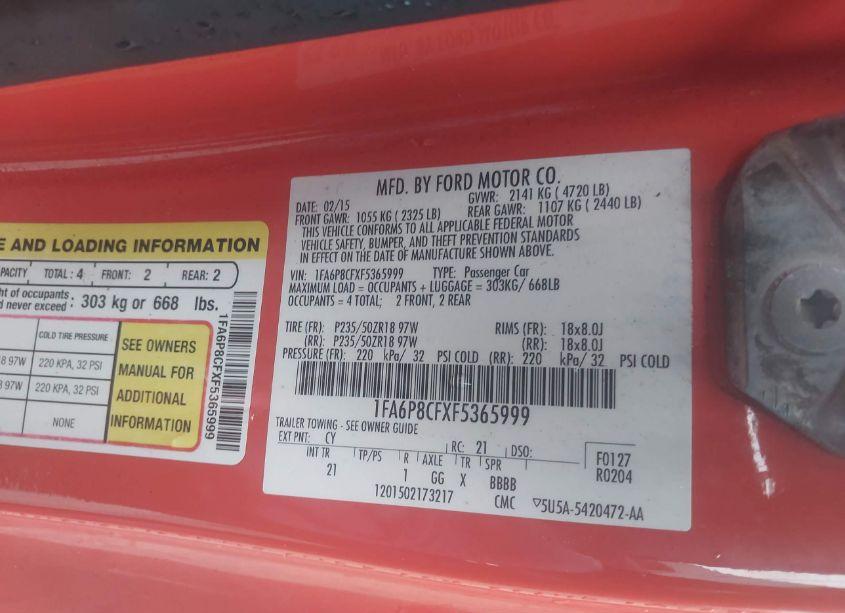 Photo 9 of 2015 Ford Mustang GT (VIN 1FA6P8CFXF5365999)