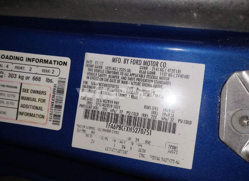 Photo 9 of 2017 Ford Mustang GT (VIN 1FA6P8CFXH5270751)