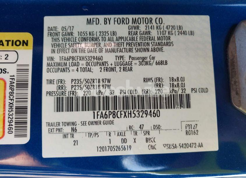 Photo 9 of 2017 Ford Mustang GT (VIN 1FA6P8CFXH5329460)