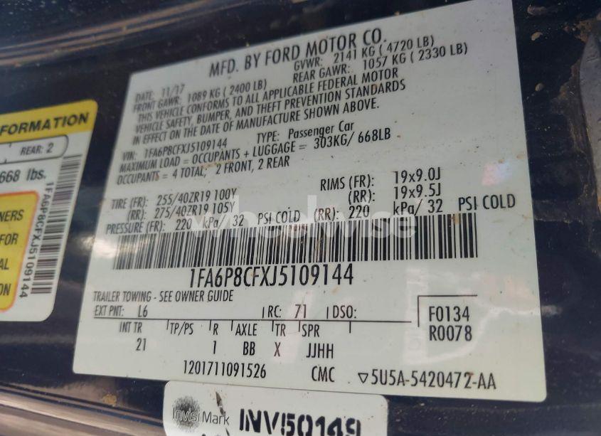 Photo 9 of 2018 Ford Mustang GT (VIN 1FA6P8CFXJ5109144)