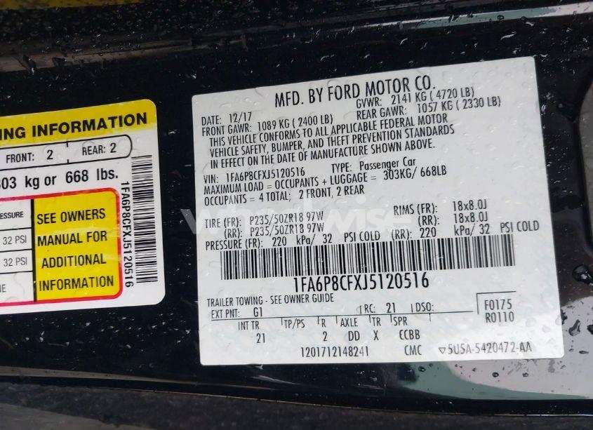 Photo 9 of 2018 Ford Mustang GT (VIN 1FA6P8CFXJ5120516)