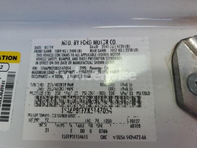 Photo 6 of 2019 FORD MUSTANG GT N/A (VIN 1FA6P8CFXK5147054)