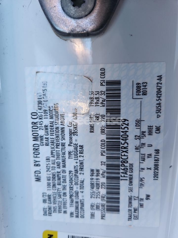 Photo 12 of 2024 FORD MUSTANG GT (VIN 1FA6P8CFXR5404529)