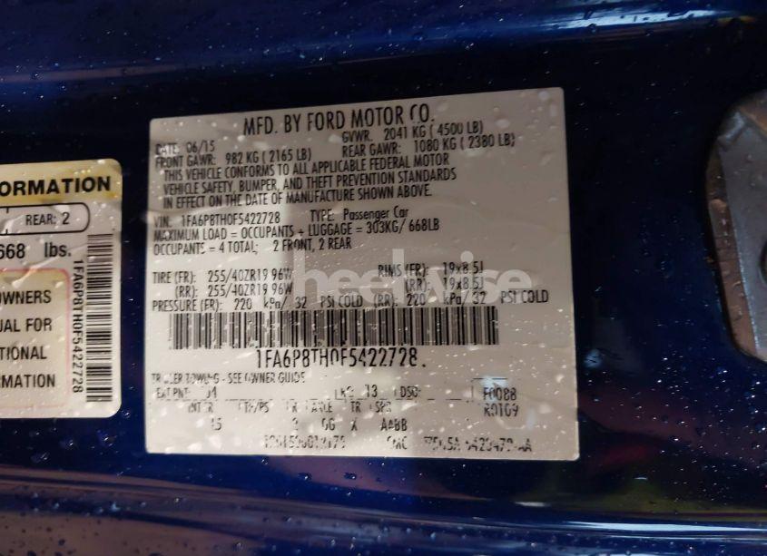 Photo 9 of 2015 Ford Mustang ECOBOOST (VIN 1FA6P8TH0F5422728)