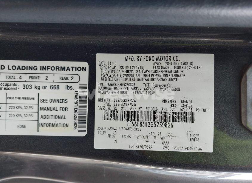 Photo 9 of 2016 Ford Mustang ECOBOOST (VIN 1FA6P8TH3G5250826)