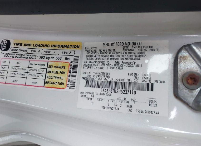 Photo 9 of 2017 Ford Mustang ECOBOOST (VIN 1FA6P8TH3H5237110)