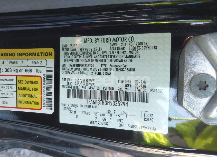 Photo 9 of 2017 Ford Mustang ECOBOOST (VIN 1FA6P8TH3H5335294)