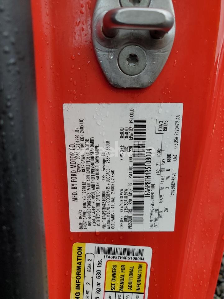 Photo 12 of 2024 FORD MUSTANG (VIN 1FA6P8TH4R5108004)