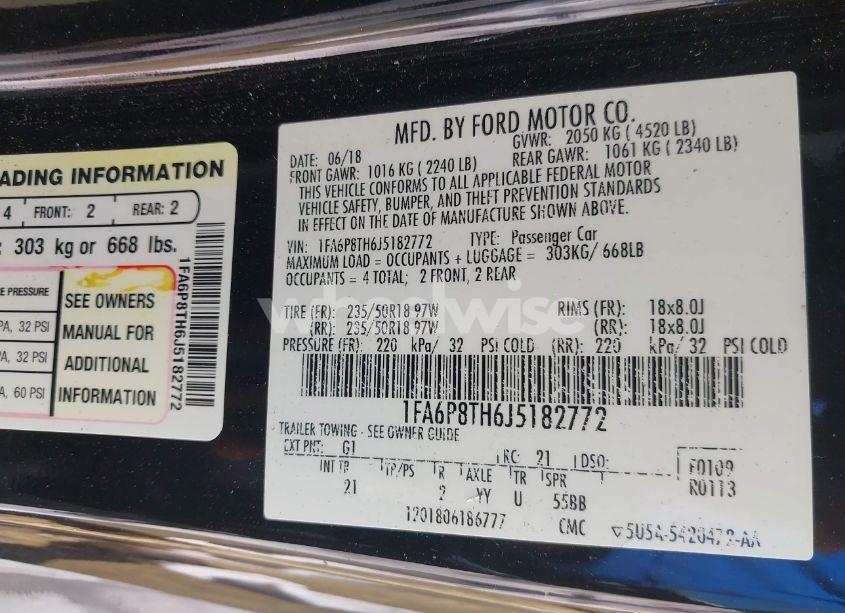 Photo 9 of 2018 Ford Mustang ECOBOOST (VIN 1FA6P8TH6J5182772)