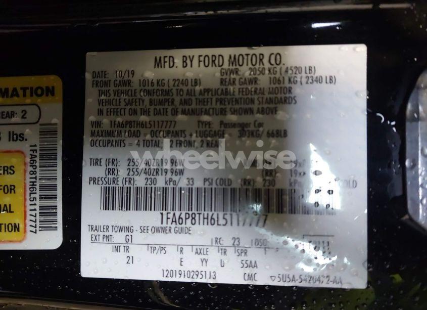 Photo 9 of 2020 Ford Mustang ECOBOOST FASTBACK (VIN 1FA6P8TH6L5117777)