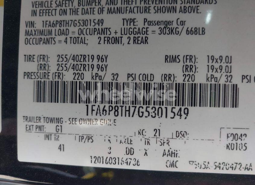 Photo 9 of 2016 Ford Mustang ECOBOOST (VIN 1FA6P8TH7G5301549)