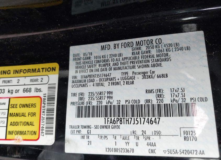 Photo 9 of 2018 Ford Mustang ECOBOOST (VIN 1FA6P8TH7J5174647)