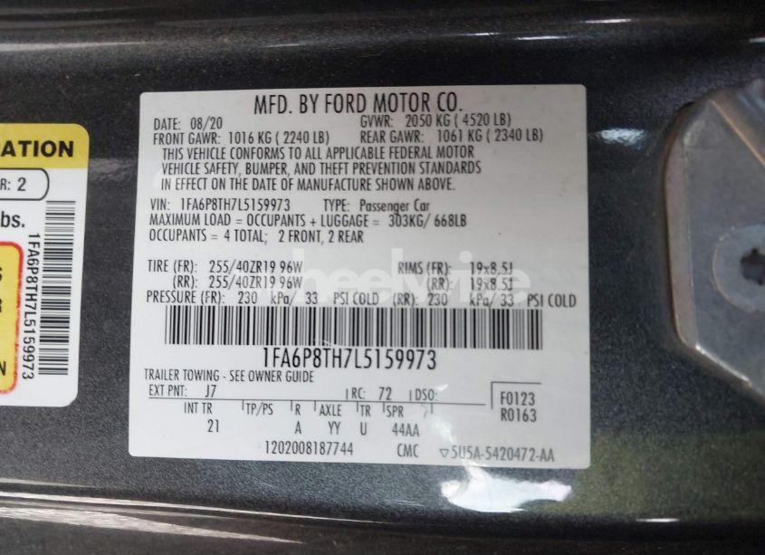 Photo 9 of 2020 Ford Mustang ECOBOOST FASTBACK (VIN 1FA6P8TH7L5159973)