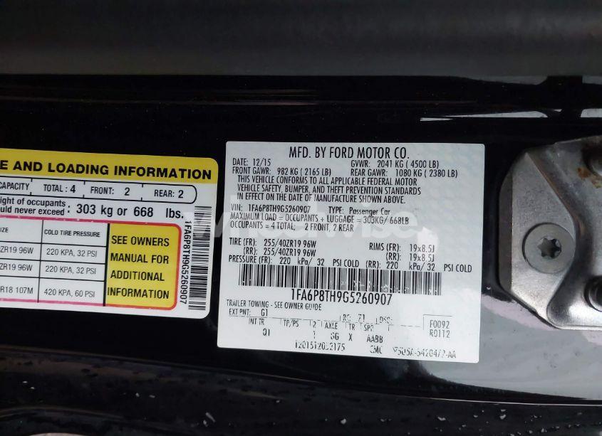 Photo 9 of 2016 Ford Mustang ECOBOOST (VIN 1FA6P8TH9G5260907)