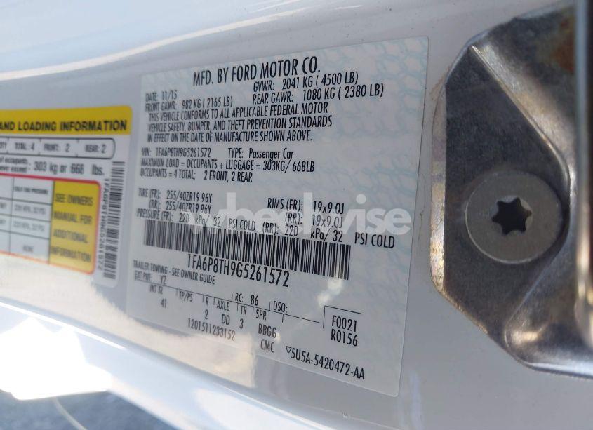 Photo 9 of 2016 Ford Mustang ECOBOOST (VIN 1FA6P8TH9G5261572)