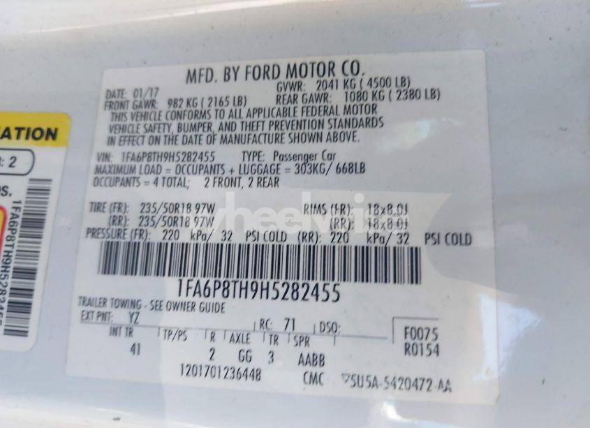 Photo 9 of 2017 Ford Mustang ECOBOOST (VIN 1FA6P8TH9H5282455)