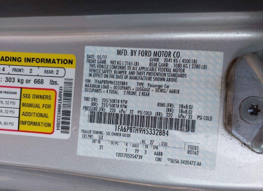 Photo 9 of 2017 Ford Mustang (VIN 1FA6P8TH9H5332884)