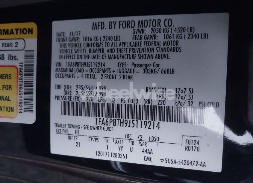 Photo 9 of 2018 Ford Mustang ECOBOOST (VIN 1FA6P8TH9J5119214)