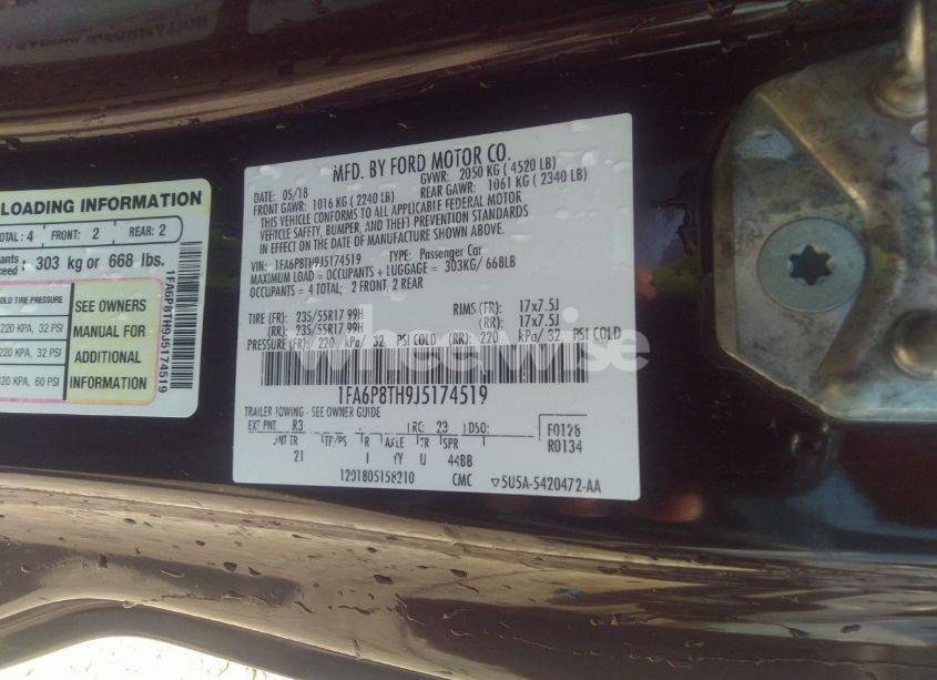 Photo 9 of 2018 Ford Mustang ECOBOOST (VIN 1FA6P8TH9J5174519)