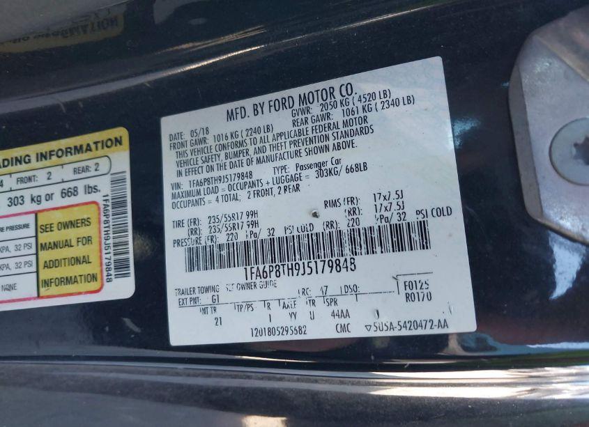 Photo 9 of 2018 Ford Mustang ECOBOOST (VIN 1FA6P8TH9J5179848)