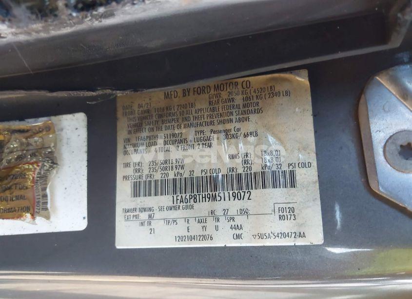 Photo 9 of 2021 Ford Mustang ECOBOOST (VIN 1FA6P8TH9M5119072)