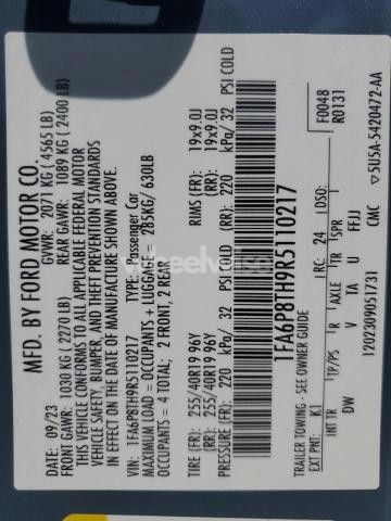 Photo 2 of 2024 FORD MUSTANG (VIN 1FA6P8TH9R5110217)