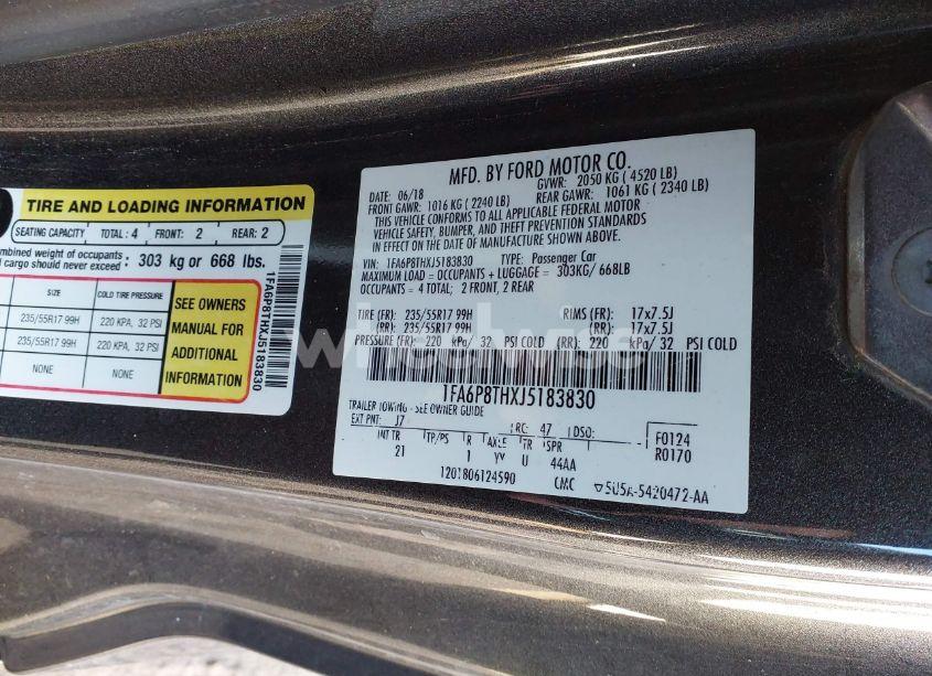 Photo 9 of 2018 Ford Mustang ECOBOOST (VIN 1FA6P8THXJ5183830)