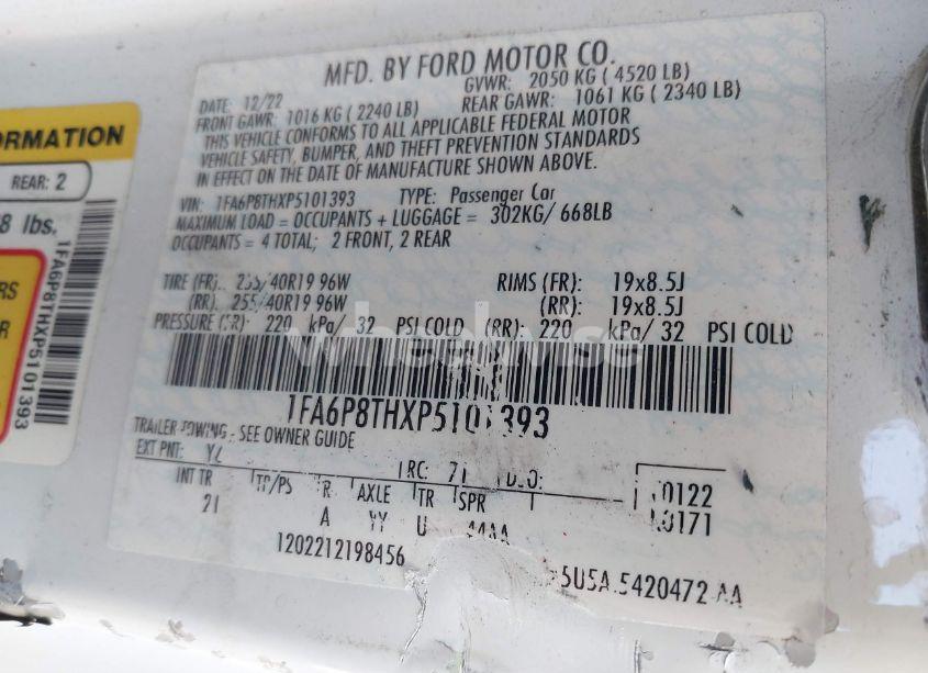 Photo 9 of 2023 Ford Mustang ECOBOOST FASTBACK (VIN 1FA6P8THXP5101393)