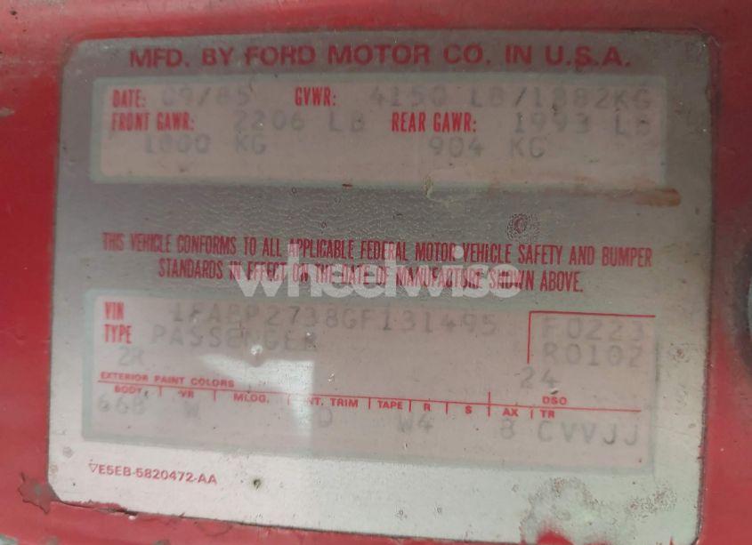 Photo 9 of 1986 Ford Mustang LX/GT (VIN 1FABP2738GF131495)