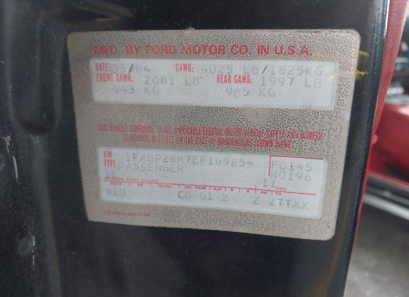 Photo 9 of 1984 Ford Mustang L (VIN 1FABP28M7EF169854)