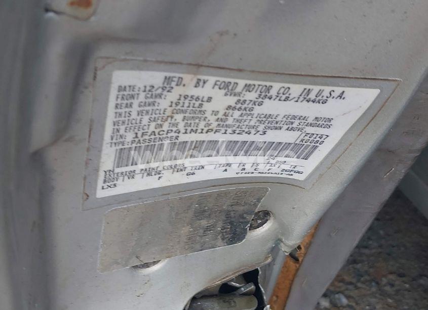 Photo 9 of 1993 Ford Mustang LX (VIN 1FACP41M1PF132473)