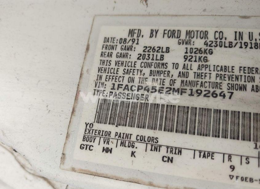 Photo 9 of 1991 Ford Mustang GT/COBRA GT (VIN 1FACP45E2MF192647)